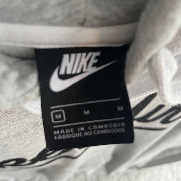 NIKE AIR Hoodie Women’s Medium Gray Sweatshirt Pullover Spell Out Logo. Size M - Picture 7 of 9